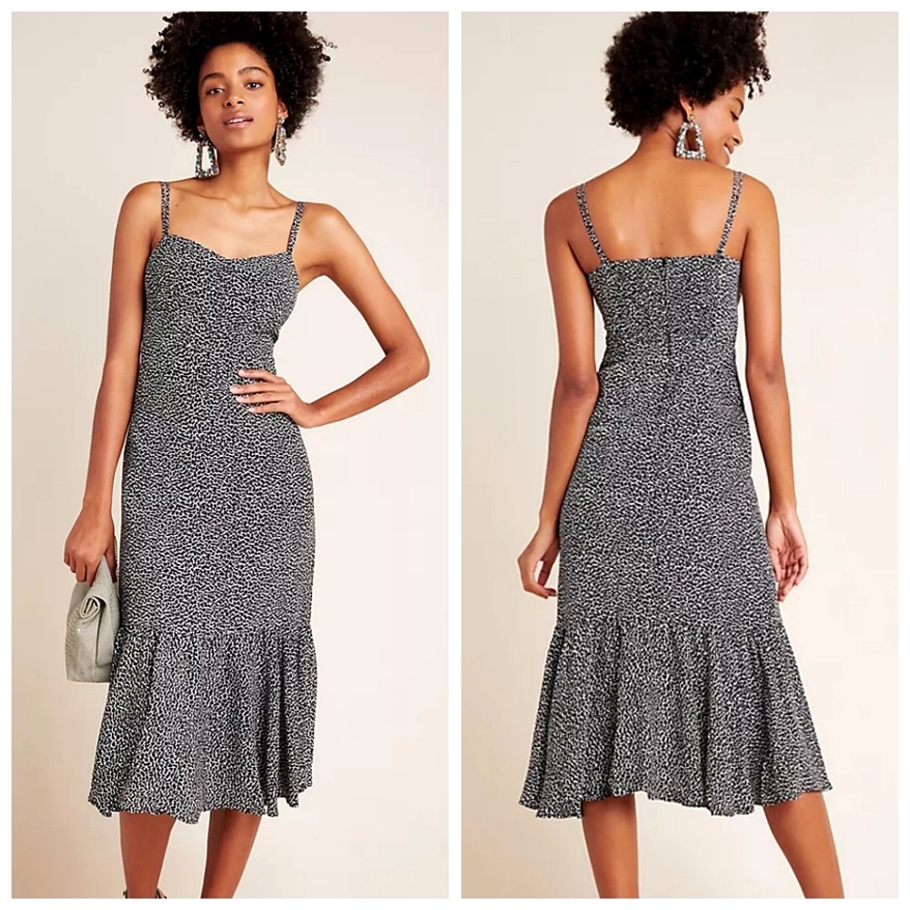 NWT Anthropologie Tina Flounced Midi Dress, size 6